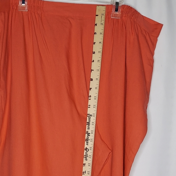 Ulla Polken Linen Blend Pants 24/26 Salmon Pink Relaxed Fit Straight Leg Pocket - Picture 5 of 10